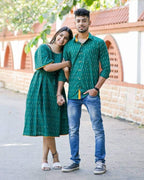 Pickle Green Ikat Couple Set