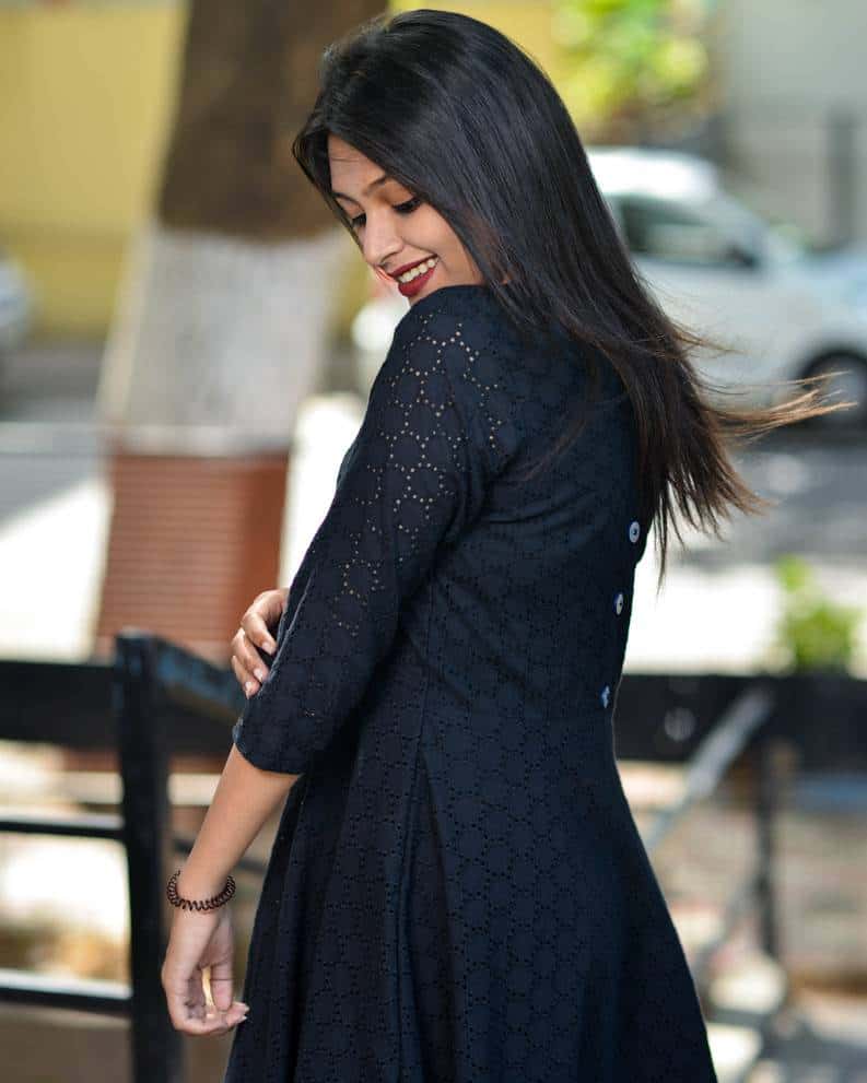 Midnight Black Cutwork Dress