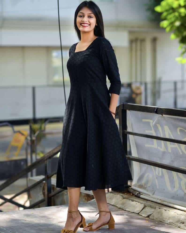 Midnight Black Cutwork Dress
