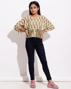 Mustard Block Crop Top