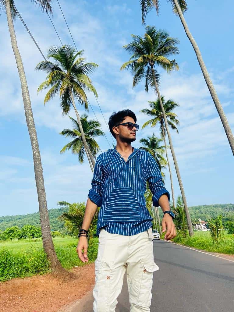 Indigo Striped Hoodie Secondary image