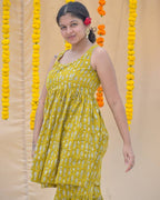 Yellow Fish Print Sharara Set