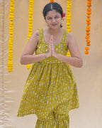 Yellow Fish Print Sharara Set