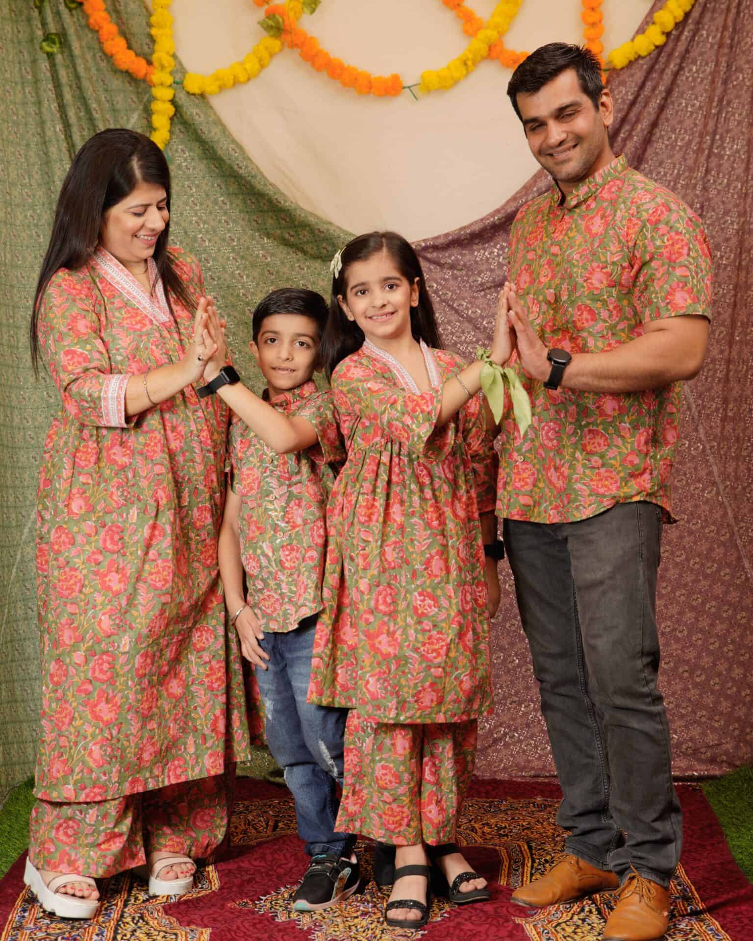 Basil Floral Co-ord Family Set