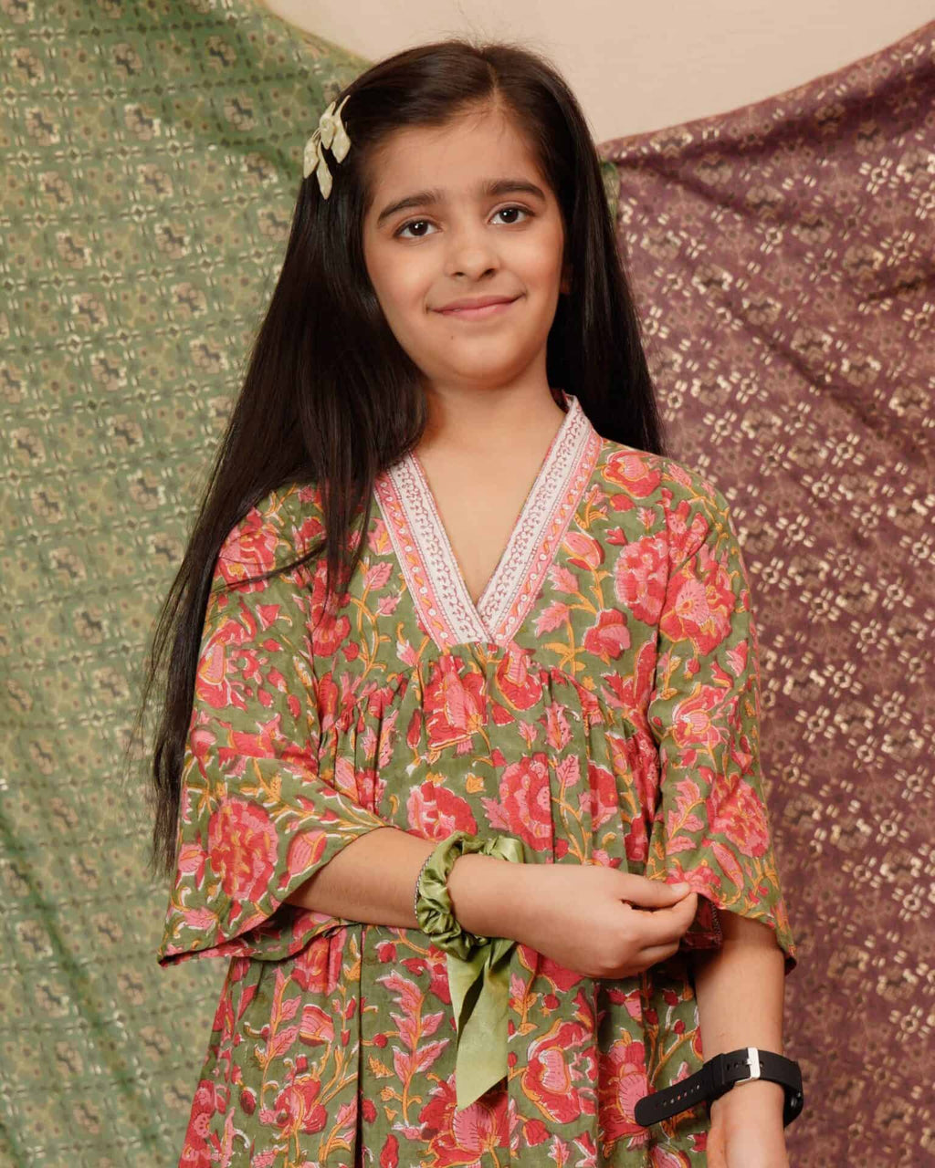 Basil Floral Kids Dress