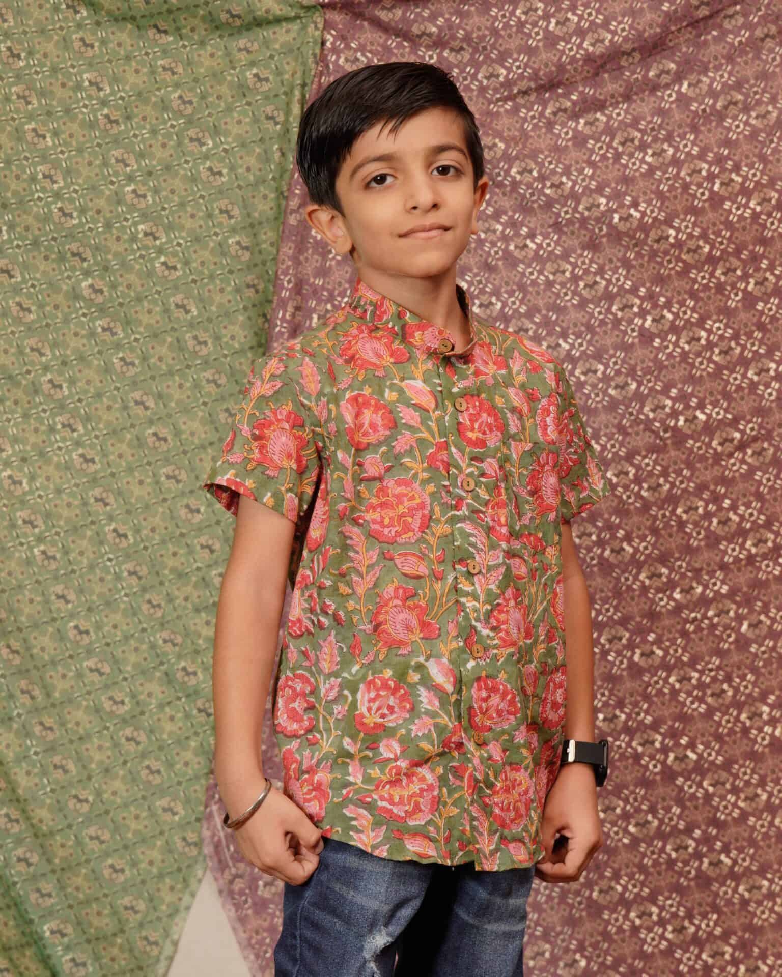 Basil Floral Kids Shirt