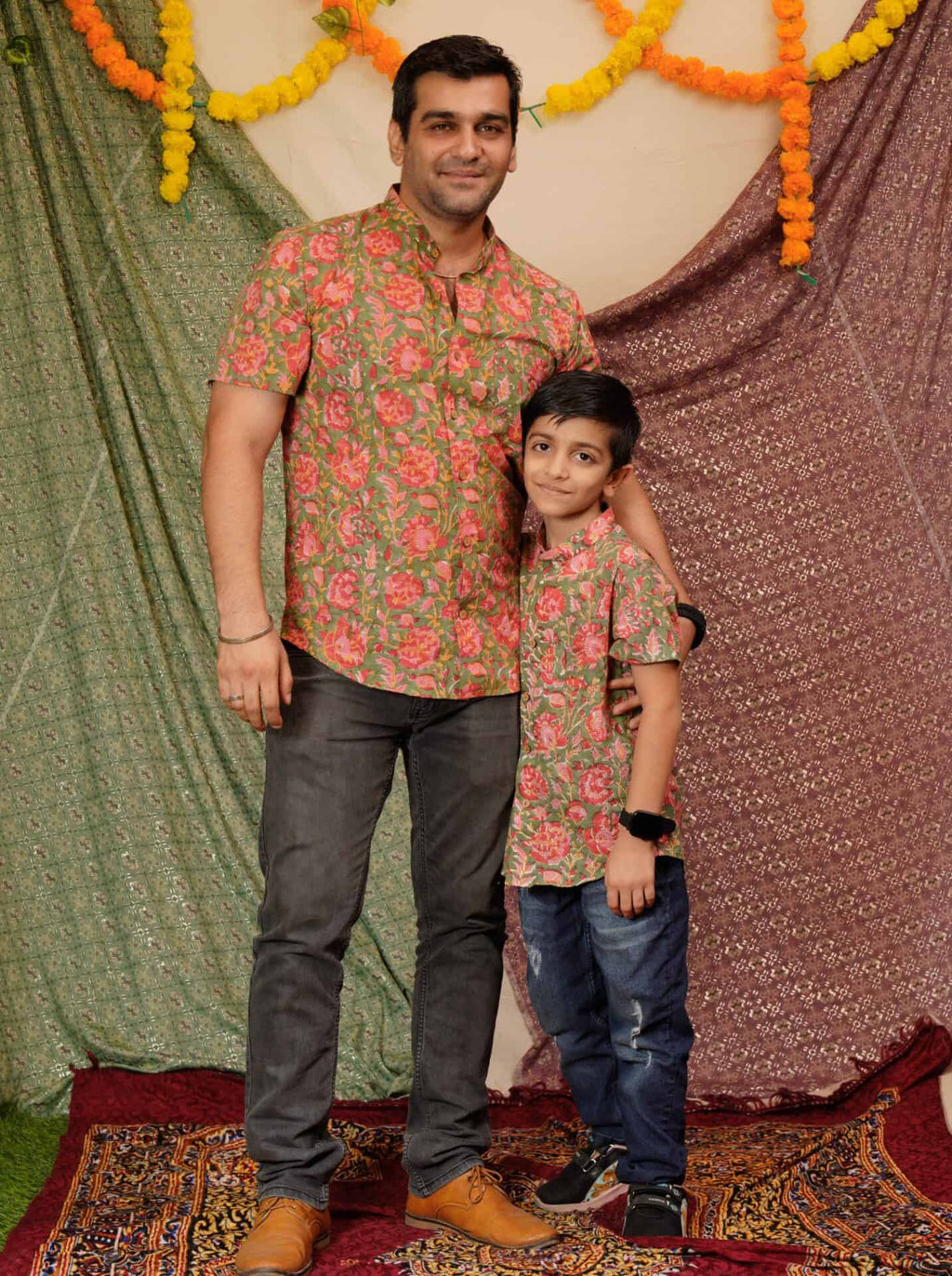 Basil Floral Father Son Twinning