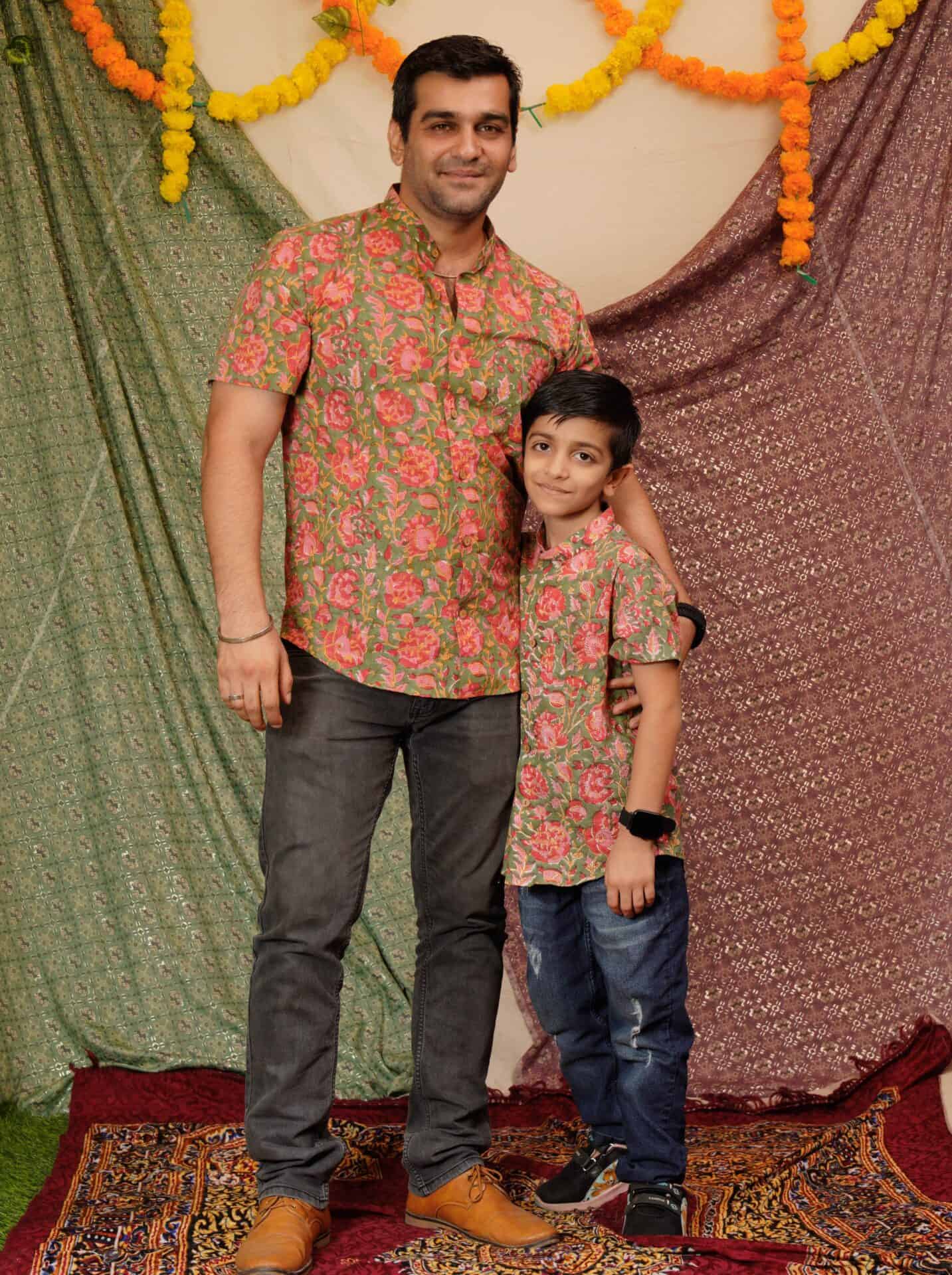 Basil Floral Father Son Twinning
