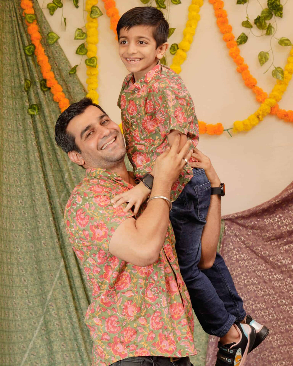 Basil Floral Father Son Twinning
