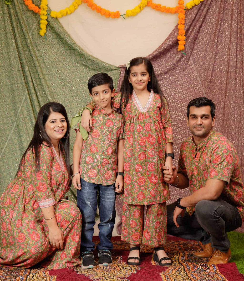 Basil Floral Co-ord Family Set