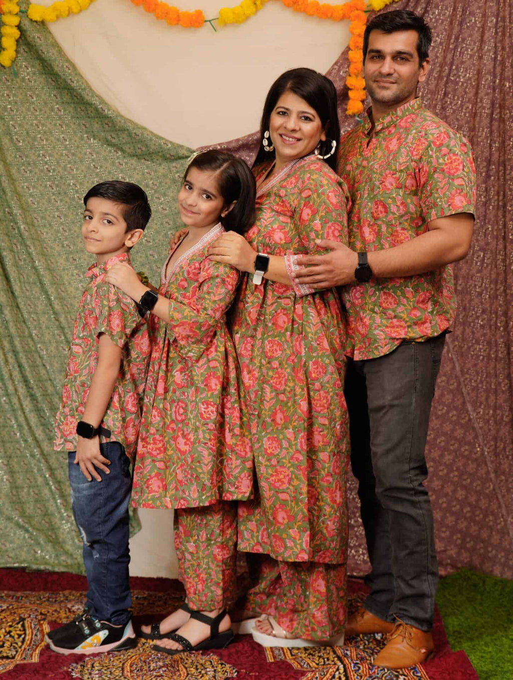 Basil Floral Co-ord Family Set