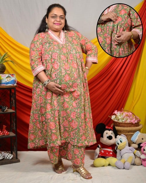 Basil Floral Maternity Co-ord Set Main image