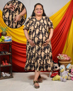 Black Lisa Midi Maternity Dress