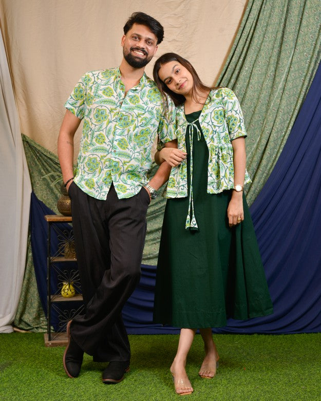 Forest Floral Jacket Couple Set
