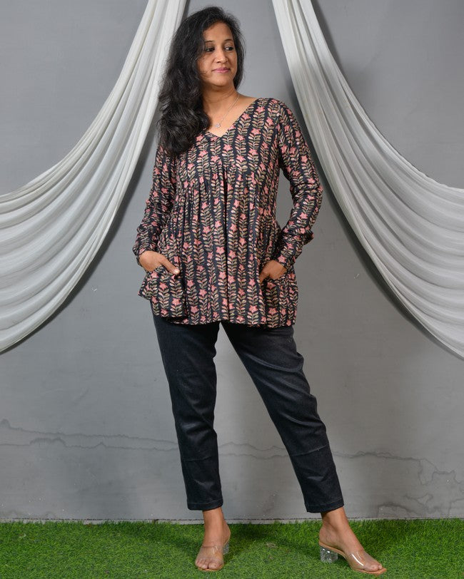 Black valley short kurti
