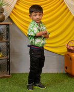 Pistachio Green Floral Kids Shirt