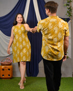 Mustard Kitty Halter Shift Couple Set