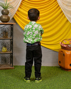 Pistachio Green Floral Kids Shirt
