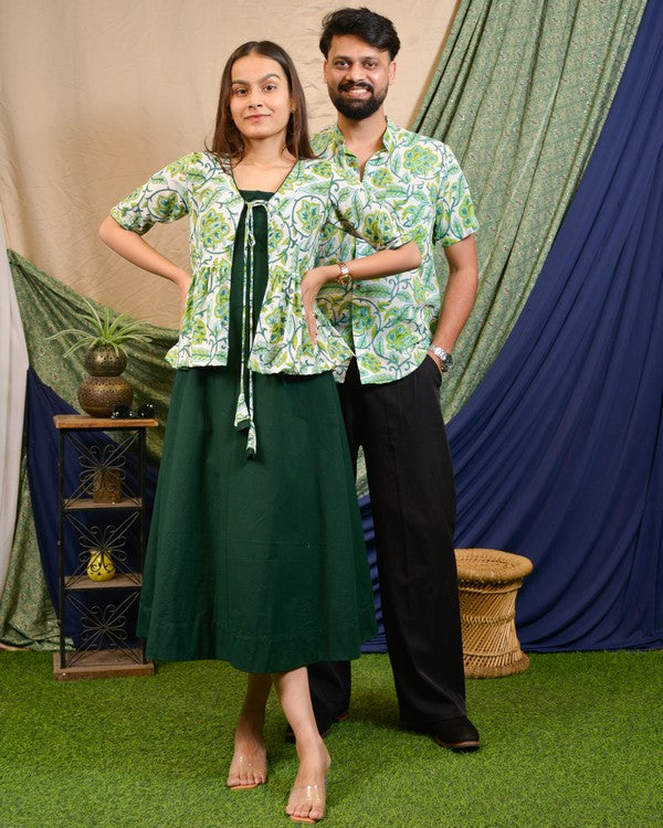 Forest Floral Jacket Couple Set