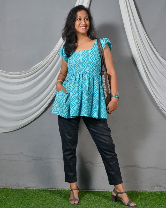 ZigWave blue short kurti
