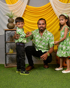 Pistachio Green Floral Father Kid Twining