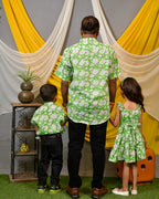 Pistachio Green Floral Father Kid Twining