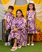 Purple Lisa Frill Collared Mom Kid Twinning