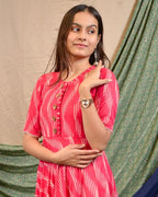 ?Flamingo Pink Anarkali Dress