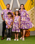 Purple Lisa Frill Collared Family Set