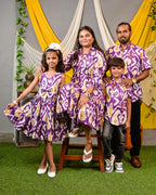 Purple Lisa Frill Collared Family Set