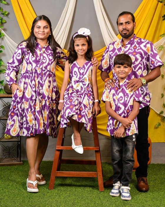 Purple Lisa Frill Collared Family Set