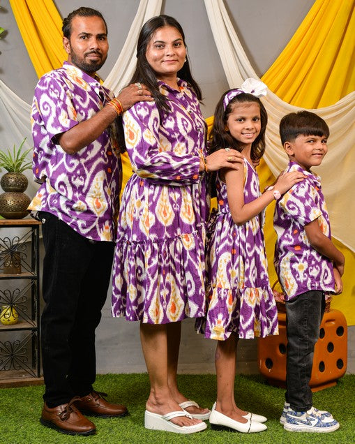 Purple Lisa Frill Collared Family Set