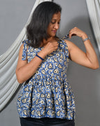 Sapphire floret tie-up short kurti