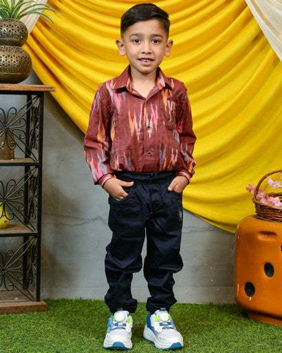 Maroon Panache Kids Shirt