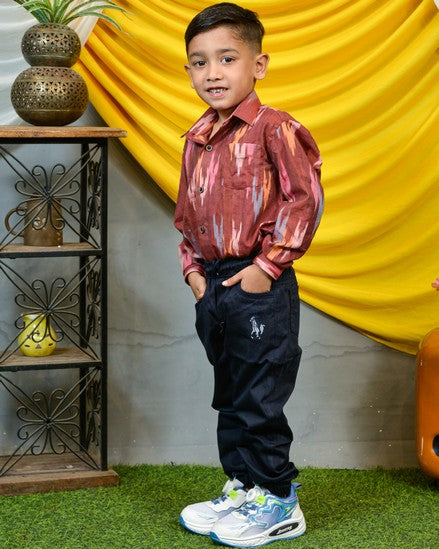 Maroon Panache Kids Shirt