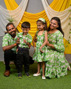 Pistachio Green Floral Family Dress