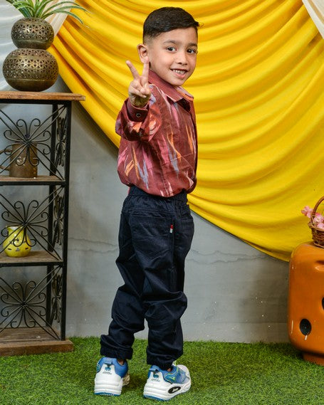 Maroon Panache Kids Shirt