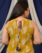 Mustard Kitty Halter Shift Dress