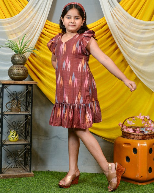 Maroon Panache Kids Dress Secondary image