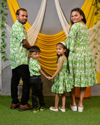 Pistachio Green Floral Family Dress