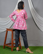 Pink Bloom Short Kurti