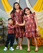 Maroon Panache Short Mother Kids Twinning