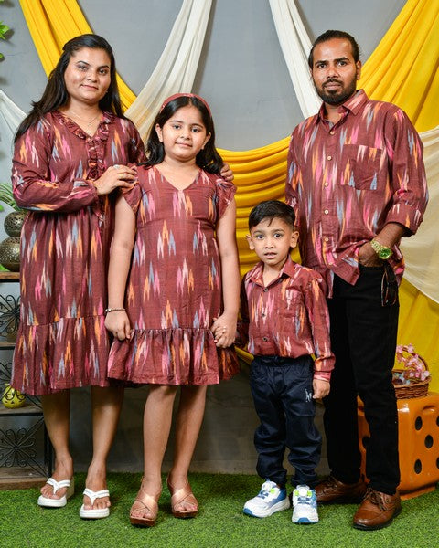 Maroon Panache Short Family Set