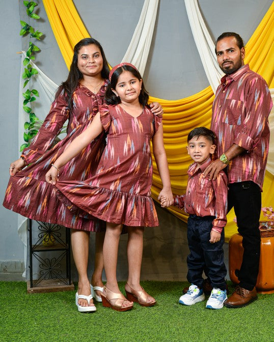 Maroon Panache Short Family Set