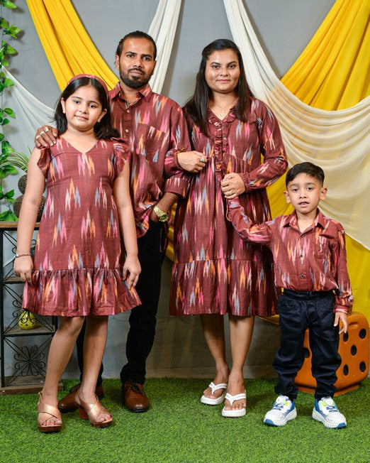 Maroon Panache Short Family Set