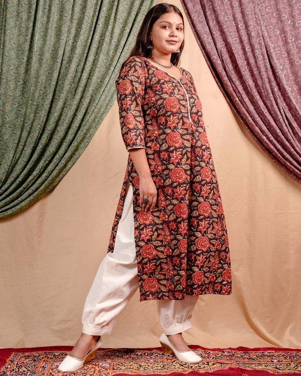Black Rose Straight Kurti