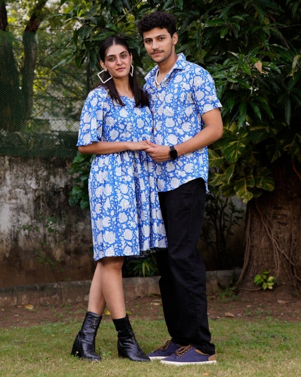 Blue Bloom Short Couple Set