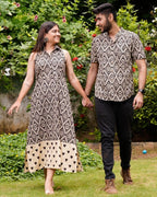 Black Aztec Halter Midi Couple Set