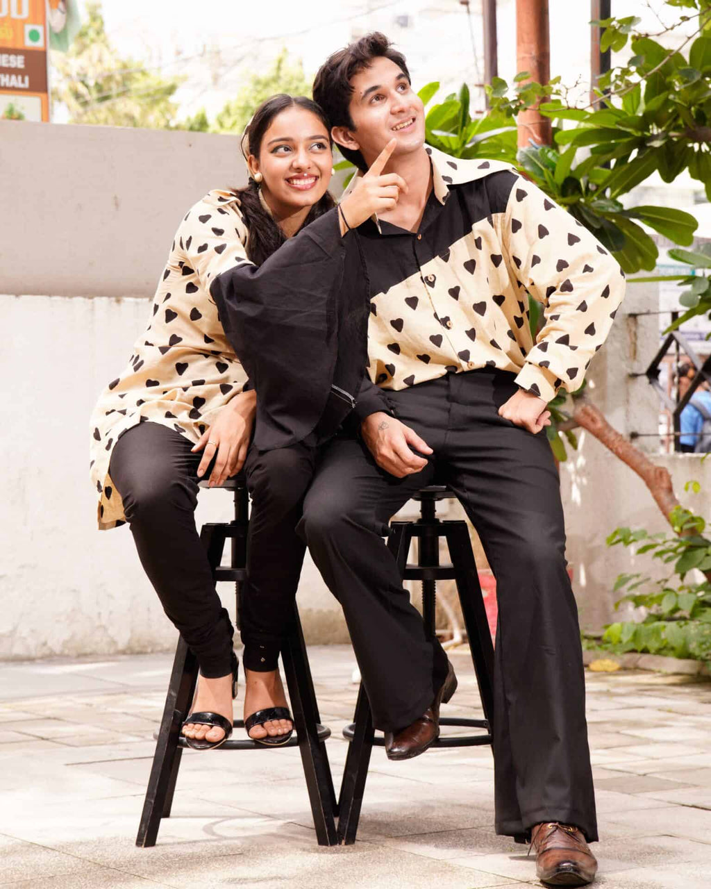 Black Cinnamon Cupid Retro Couple Set
