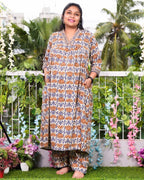 Caramel Floral Maternity Dress